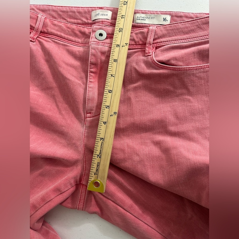 J Jill Denim Authentic Fit Slim Ankle Womens Size 16 Pink Casual - Picture 13 of 14